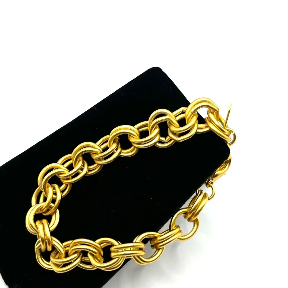 Anne Klein Gold-Tone Double Chain Link Bracelet Vintage